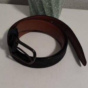 Men's Navy Blue 🔵 and Brown Leather Belt Size 40